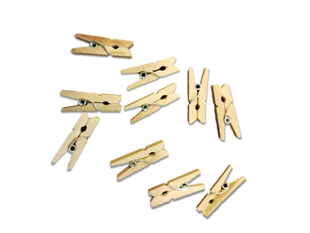 MINI KLAMERKI SPINACZE OZDOBNE BRĄZOWE 10SZTUK 25MM (1)