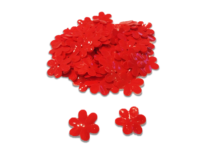 CEKINY KWIATUSZKI CZERWONE KWIATKI 15MM / 3 GRAM (1)