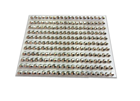 DŻETY PEREŁKI SAMOPRZYLEPNE KÓŁKA SREBRNE 4MM/200SZT. (1)