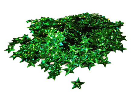CEKINY GWIAZDKI GWIAZDECZKI 15MM ZIELONE 18GRAM (1)
