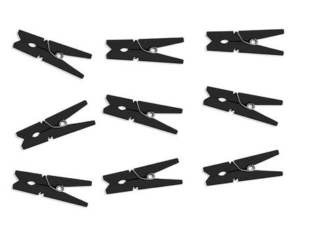 MINI KLAMERKI SPINACZE OZDOBNE CZARNE 10SZTUK 30MM (1)