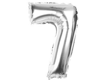 BALON FOLIOWY SREBRNY CYFERKA 7 - SIÓDEMKA 40CM (1)