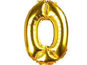 BALON FOLIOWY ZŁOTY CYFERKA 0 - ZERO 40CM (1)
